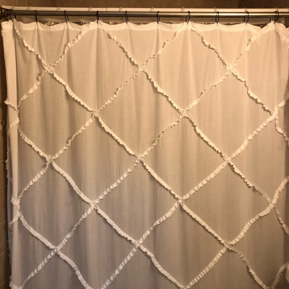 Laura Ashley Elegant White Shower Curtain